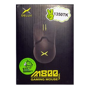 DELUX M800 RGB 6 BUTTON WIRED GAMING MOUSE (BLACK)